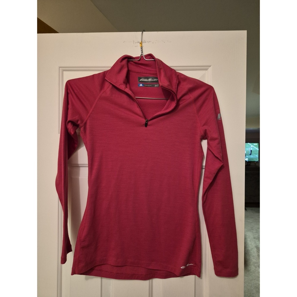Eddie Bauer First Ascent Womens Small Magenta Quarter Zip Pullover Base Layer